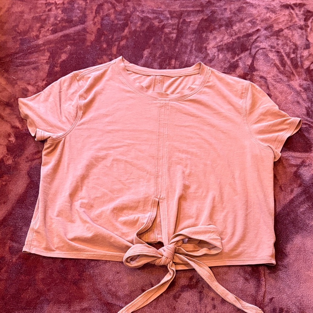 lululemon athletica Peach Tie-Front Tee